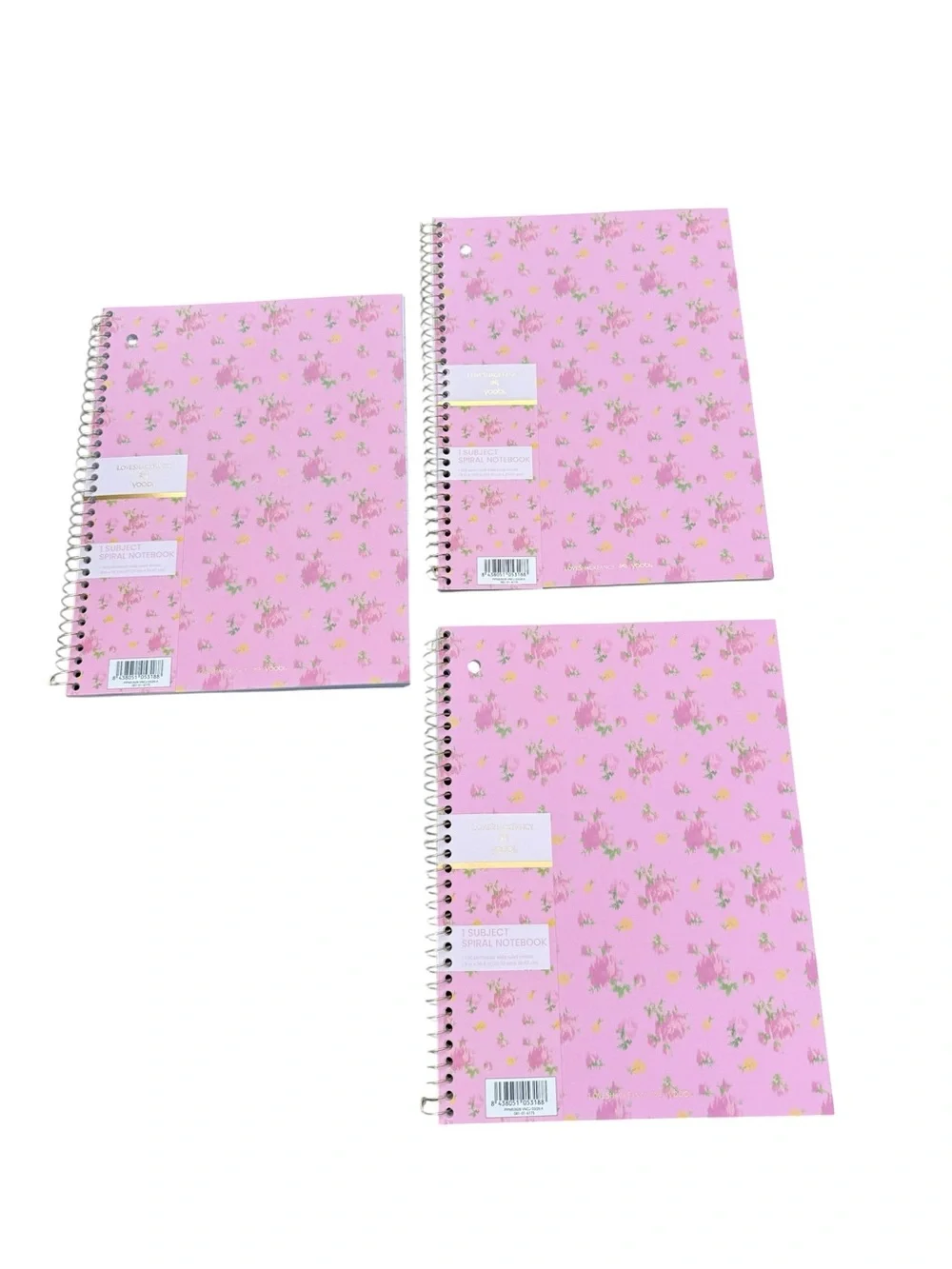 Loveshackfancy pink Floral notebook Ikat rose Ibiza sunset set of 3